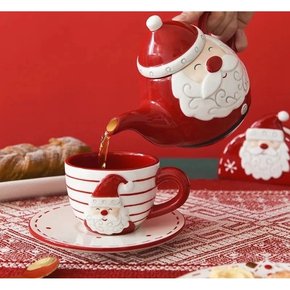 Santa Claus Ceramic Coffee Tea Set 0