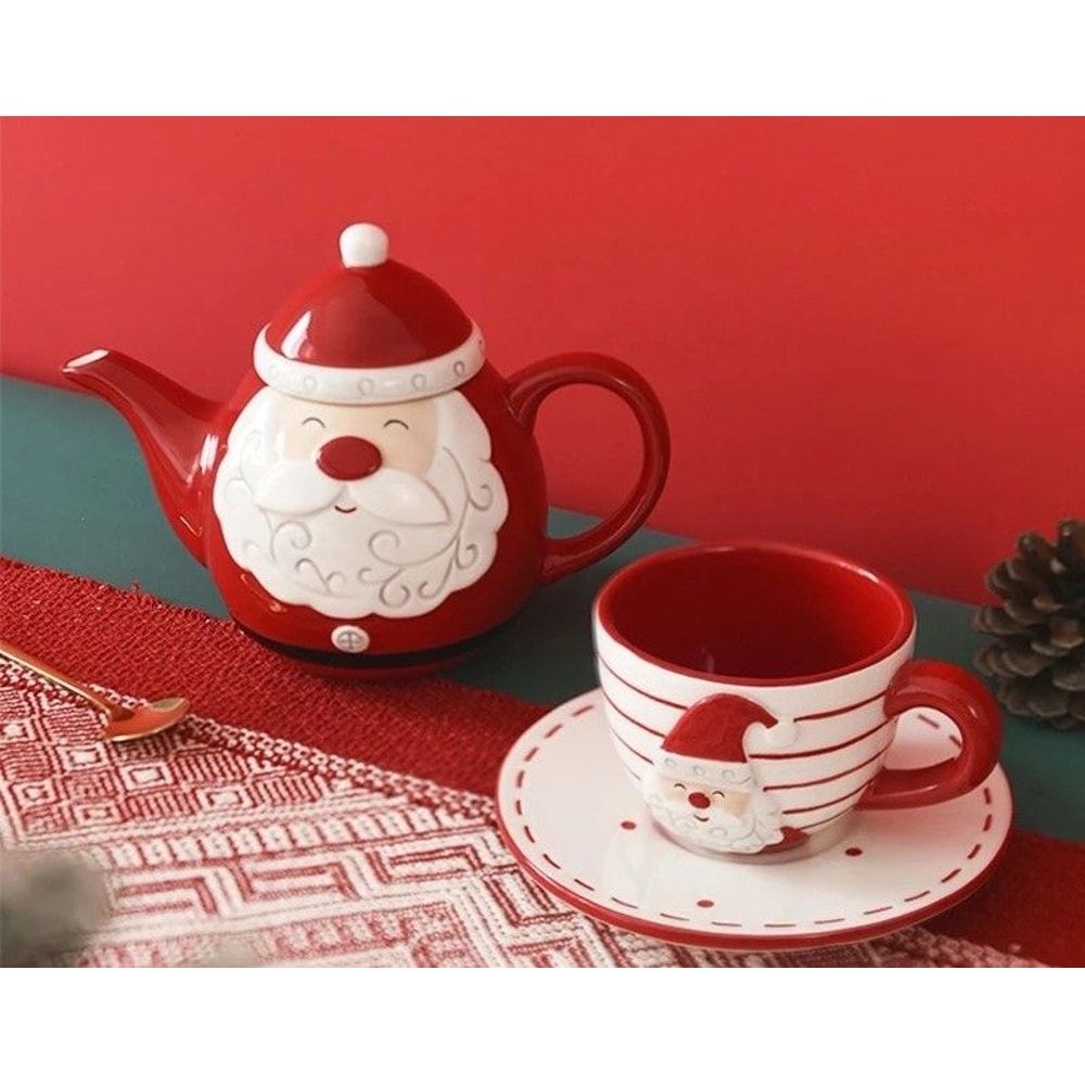 Santa Claus Ceramic Coffee Tea Set 2