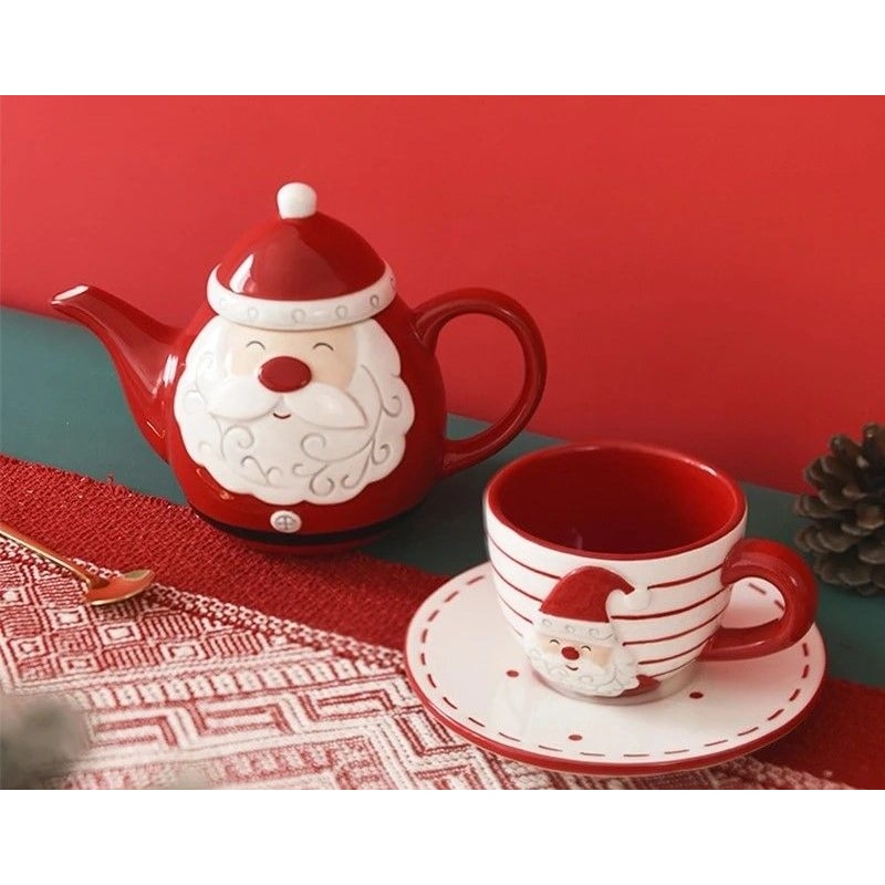 Santa Claus Ceramic Coffee Tea Set 2