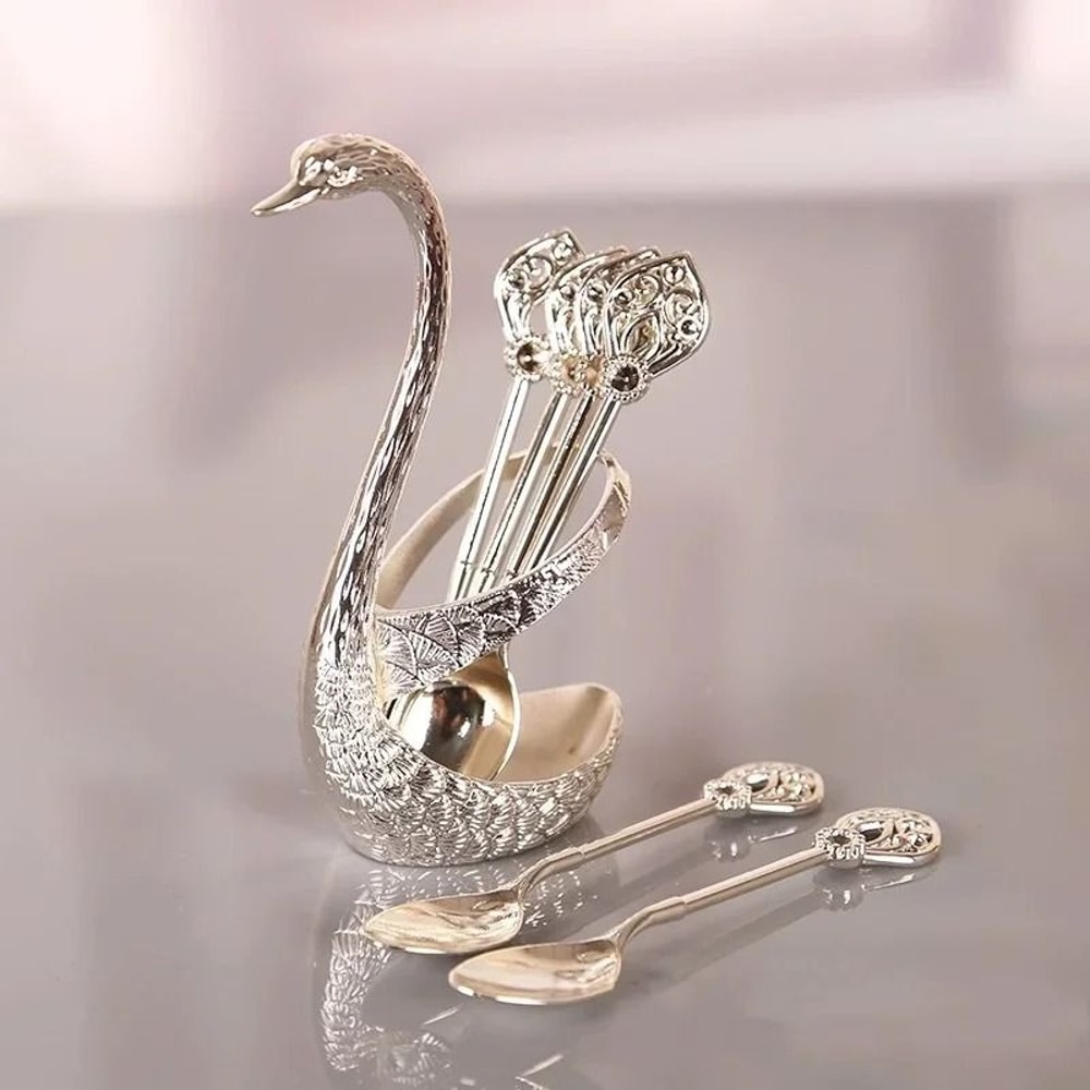 Creative Swan Cutlery Storage Set 0