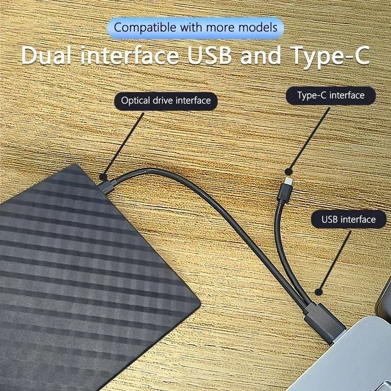 2in1 USB 30 TypeC Slim External DVD RW CD Writer Drive 1