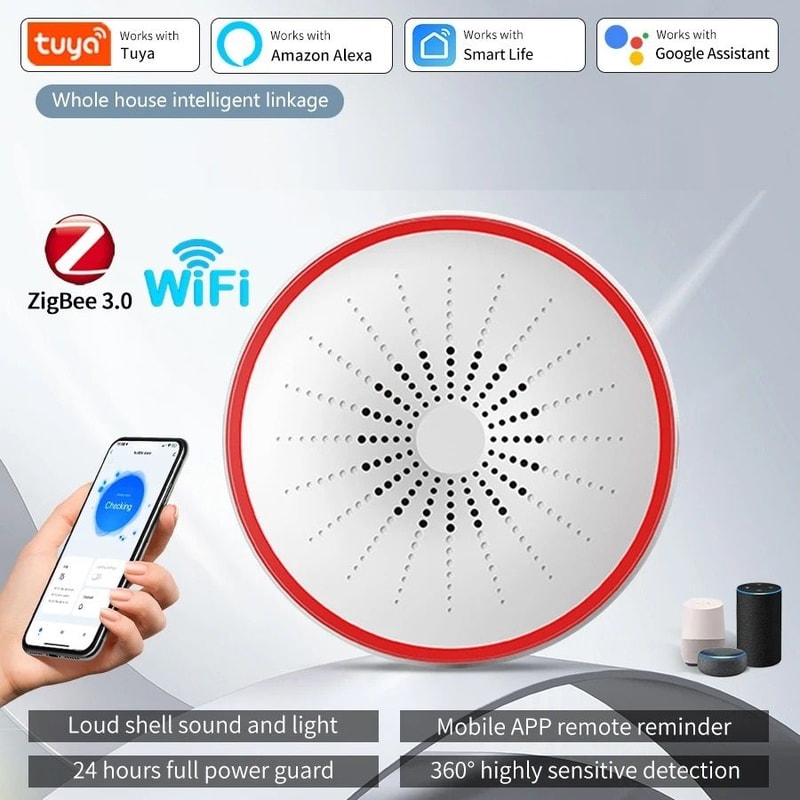 WiFi Zigbee Smart Siren Alarm Sound Light Alert Detector 0