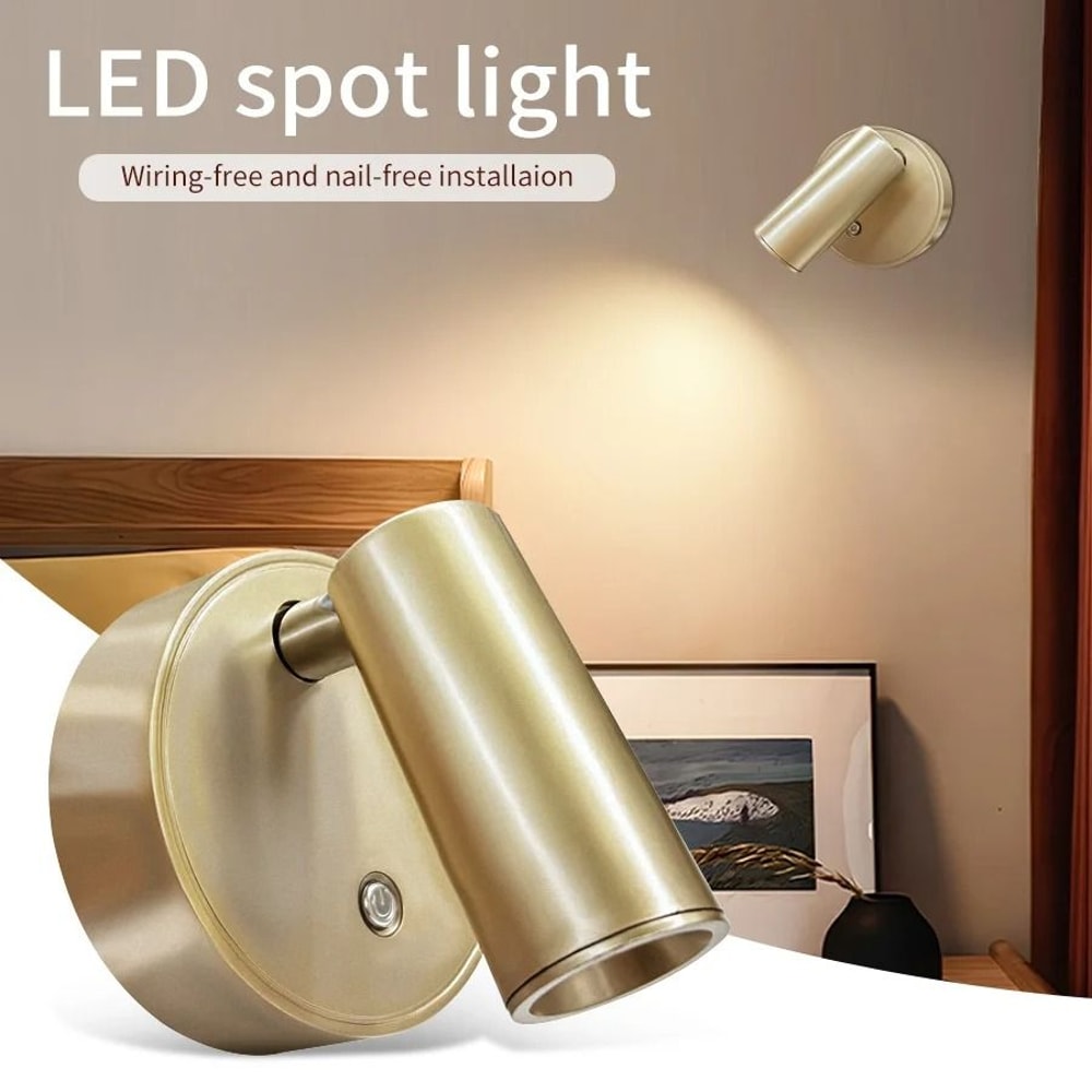 Touch Sensor LED Spotlight Wireless Magnetic Wall Lamp 0