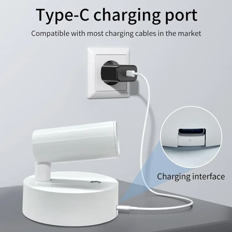 Touch Sensor LED Spotlight Wireless Magnetic Wall Lamp 4