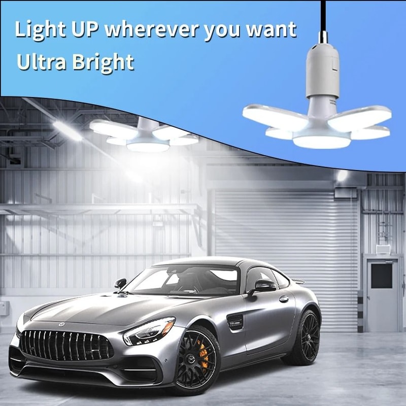 E27 Fan Shape LED Lamp Foldable 28W Light Bulb 1