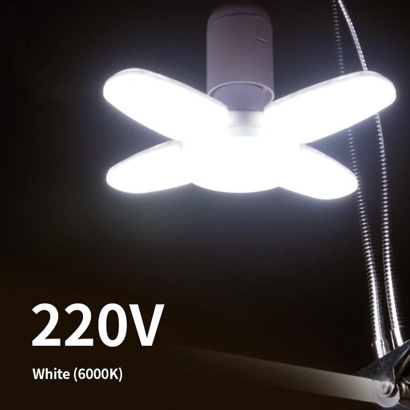 E27 Fan Shape LED Lamp Foldable 28W Light Bulb 7