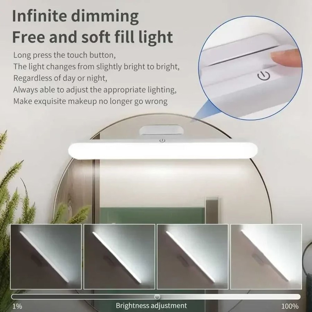 LED Makeup Mirror Light USB Rechargeable Stepless Dimming Magnetic Vanity Lamp 2