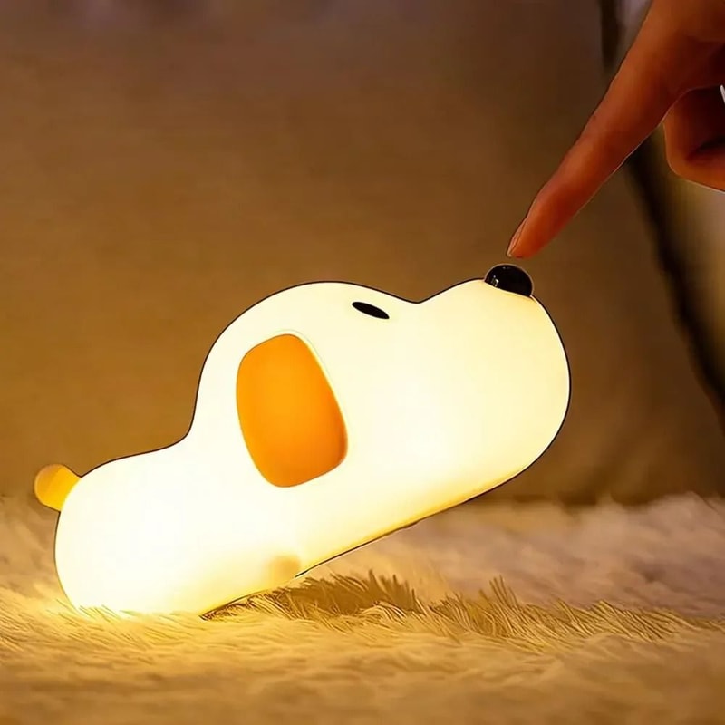 Cute Animal Shape Silicone Night Light Rechargeable Bedside Lamp 5