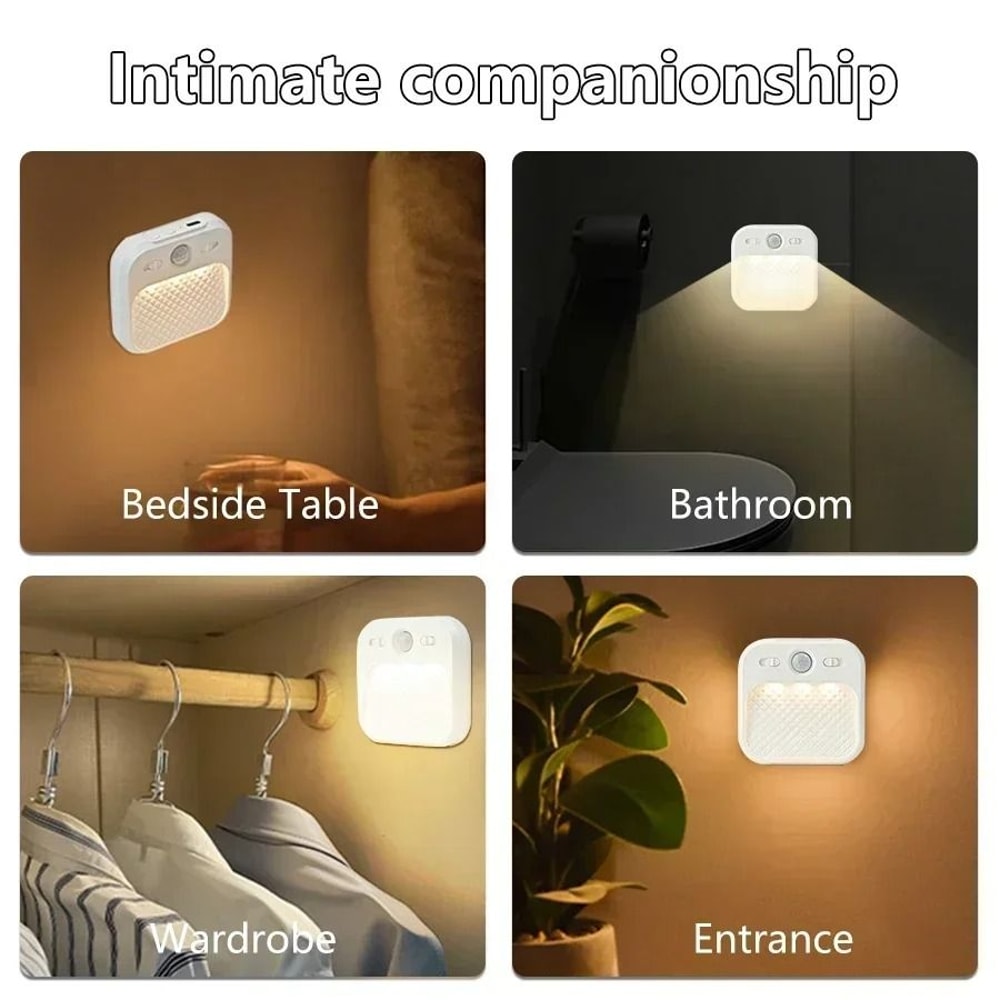 Motion Sensor LED Night Light Rechargeable Wireless Cabinet Lamp 5