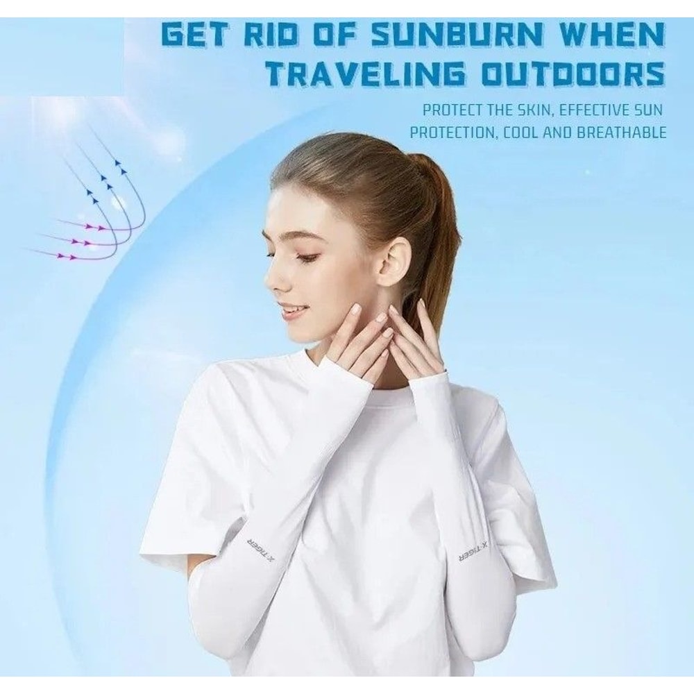 Summer Ice Cloth Cycling Arm Sleeves Sun Protection 4