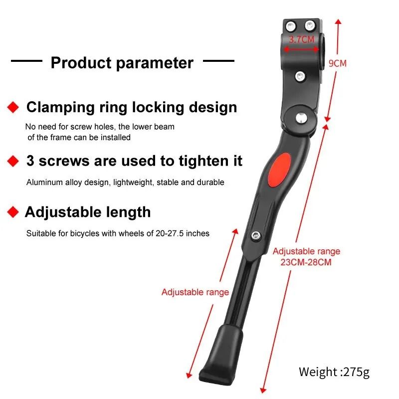 Adjustable Mountain Bike Side Support Kickstand 3