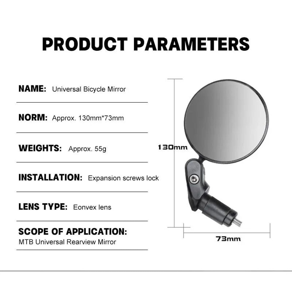 Universal Adjustable Rotate Wide Angle Bicycle Rearview Mirror 4