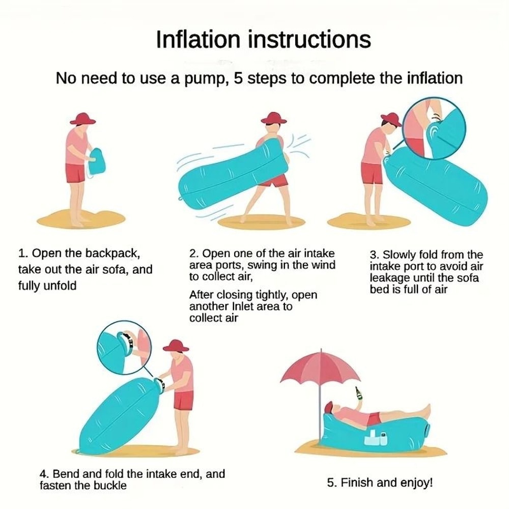 Portable Outdoor Inflatable Lounger And Folding Camping Sofa 5