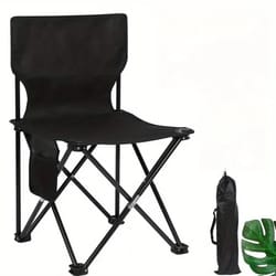 heavy duty outdoor foldable camping chair with side pocket