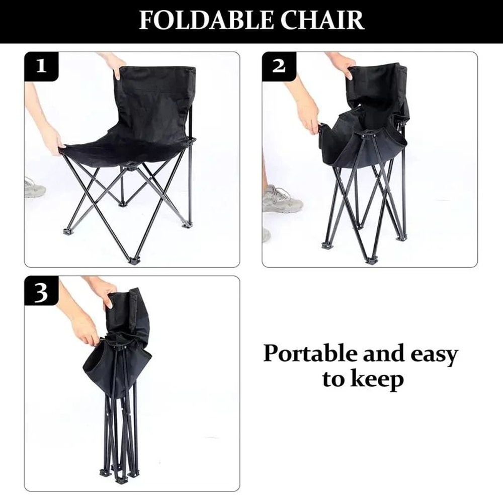 Heavy Duty Outdoor Foldable Camping Chair With Side Pocket 2