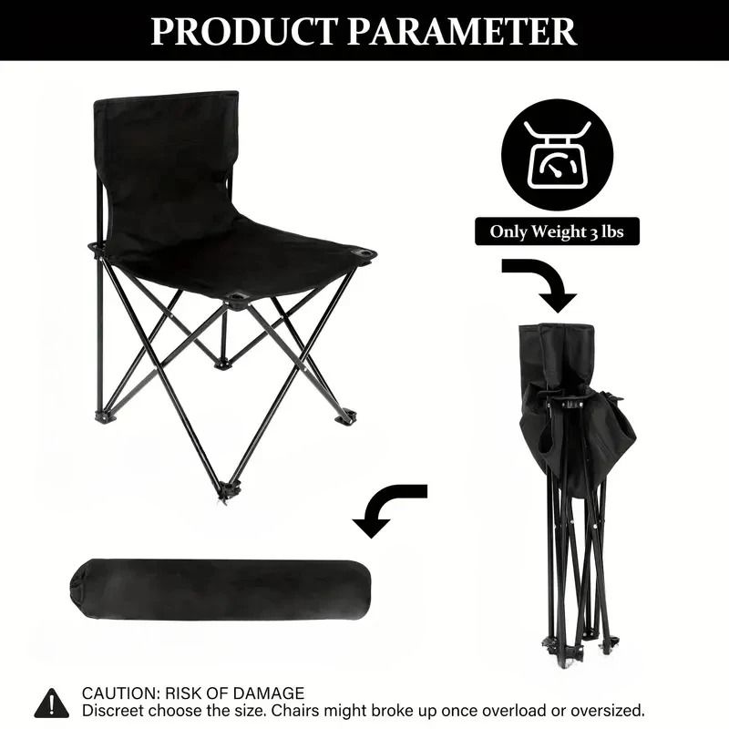 Heavy Duty Outdoor Foldable Camping Chair With Side Pocket 4