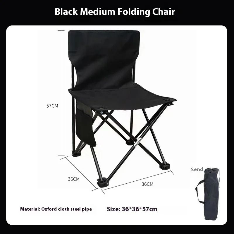 Heavy Duty Outdoor Foldable Camping Chair With Side Pocket 6