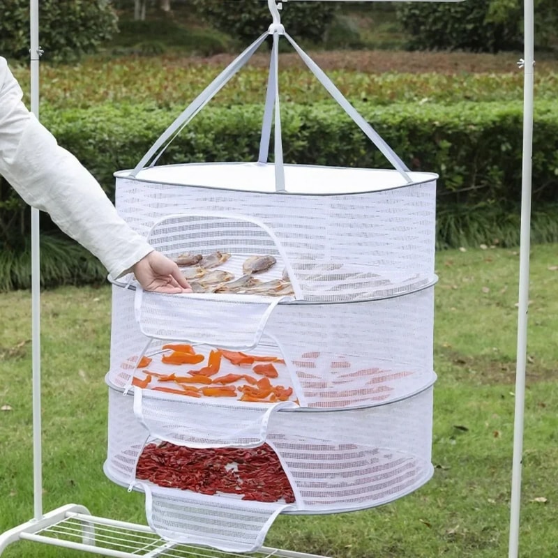 Multi Layer Foldable Hanging Herb And Food Drying Net 2