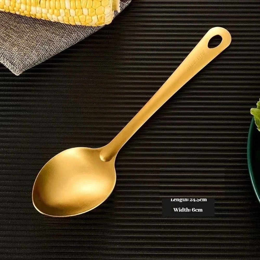 6 Piece Stainless Steel Golden Korean Cutlery Set 10