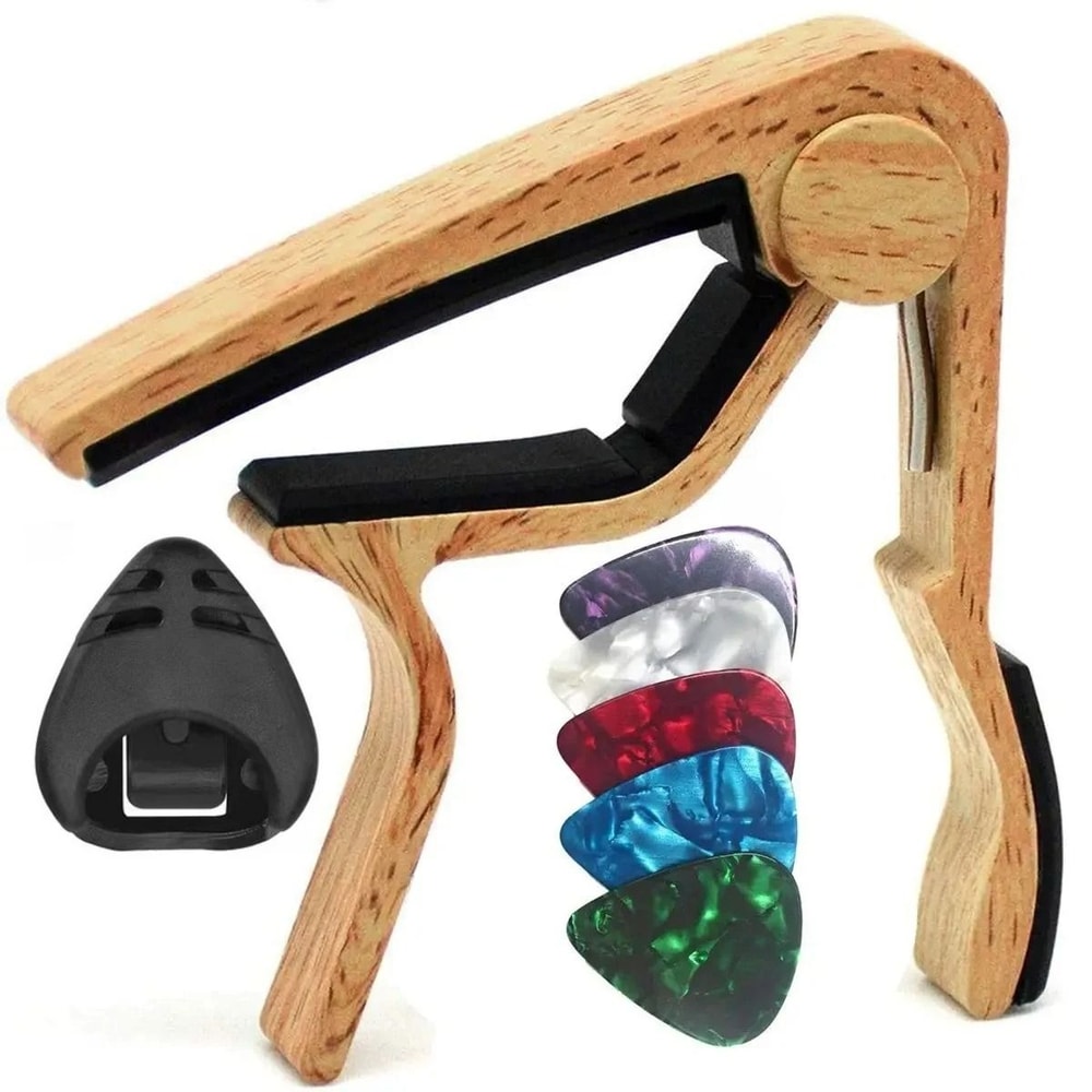 7 Piece Guitar Capo Set With 5 Picks And 1 Holder 9