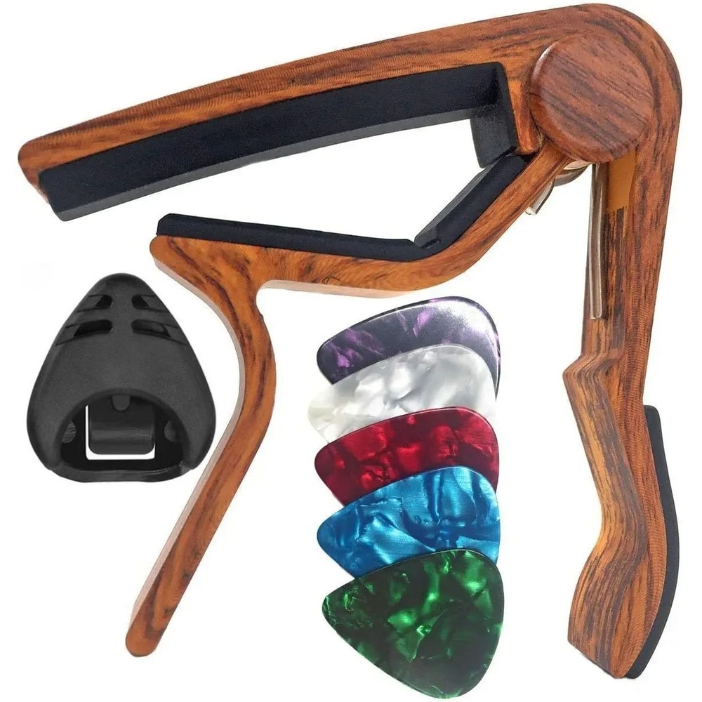 7 Piece Guitar Capo Set With 5 Picks And 1 Holder 10