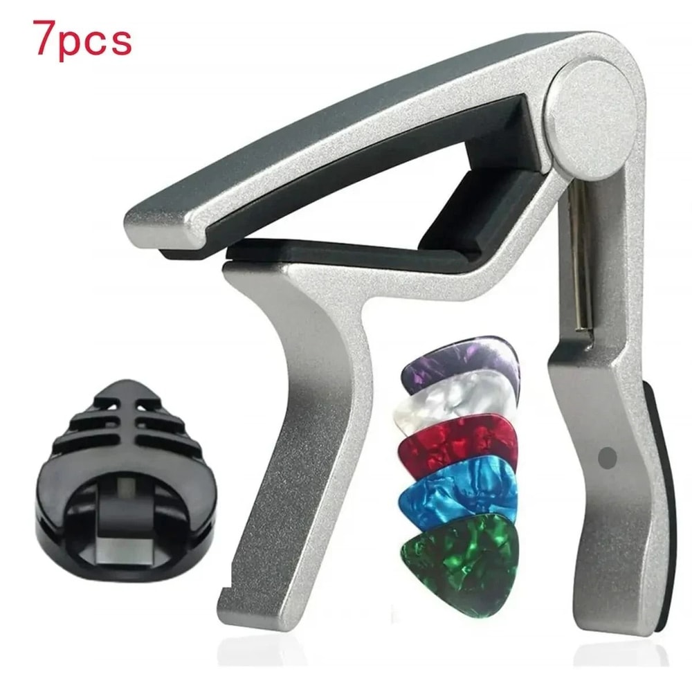 7 Piece Guitar Capo Set With 5 Picks And 1 Holder 6