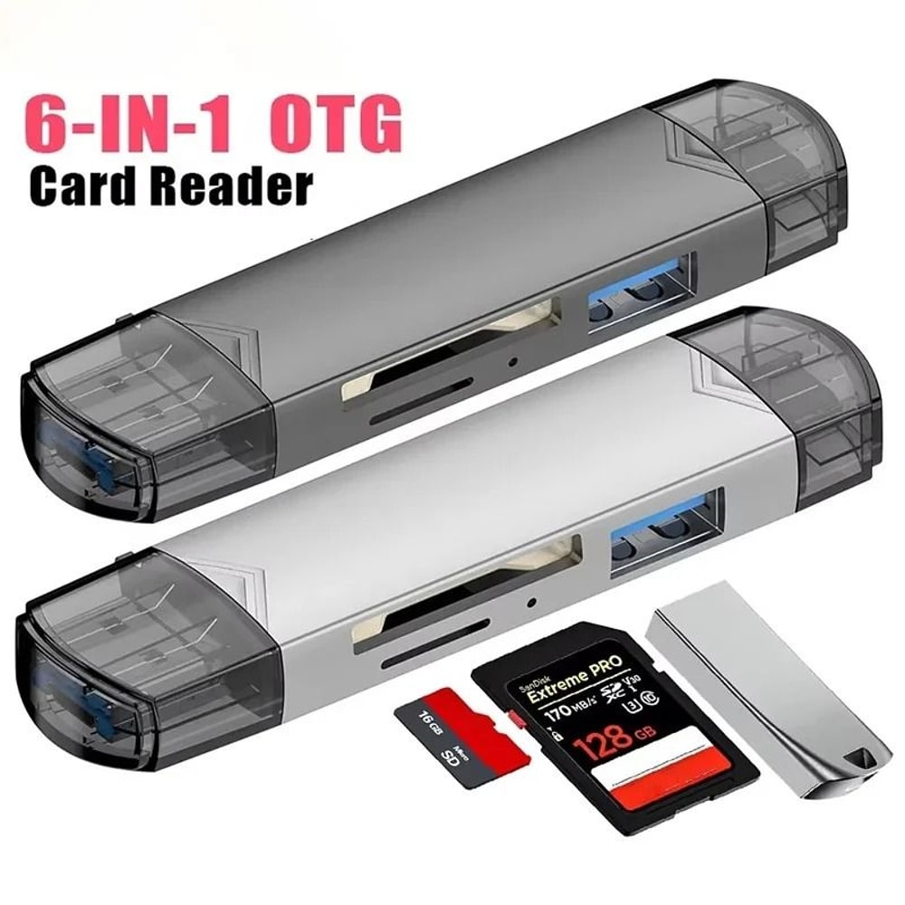 6 In 1 Multi Function Universal Memory Card Reader 0