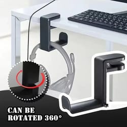 under desk 360 degree rotating headphone hanger
