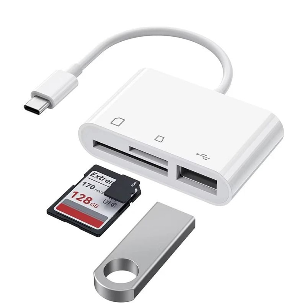 3 In 1 Professional Camera Card Reader Adapter 0