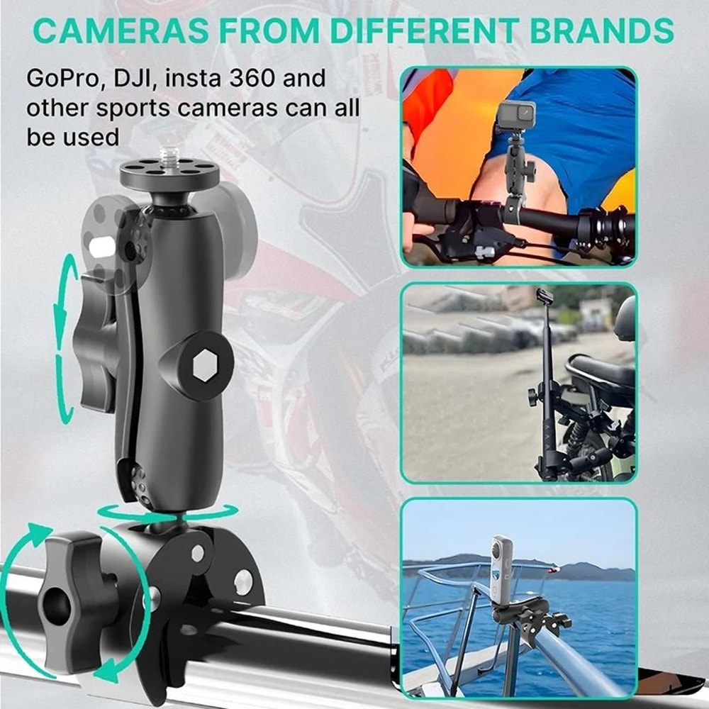 Double Clamp Camera Mount For Motorcycles And Handlebars 3