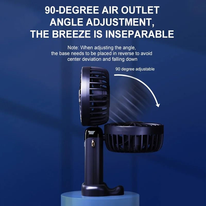 Foldable Rechargeable USB Handheld Fan With LED Display 2