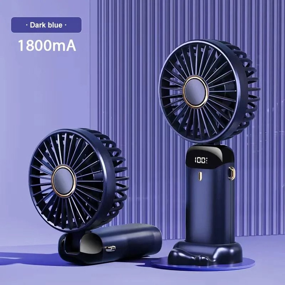 Foldable Rechargeable USB Handheld Fan With LED Display 6