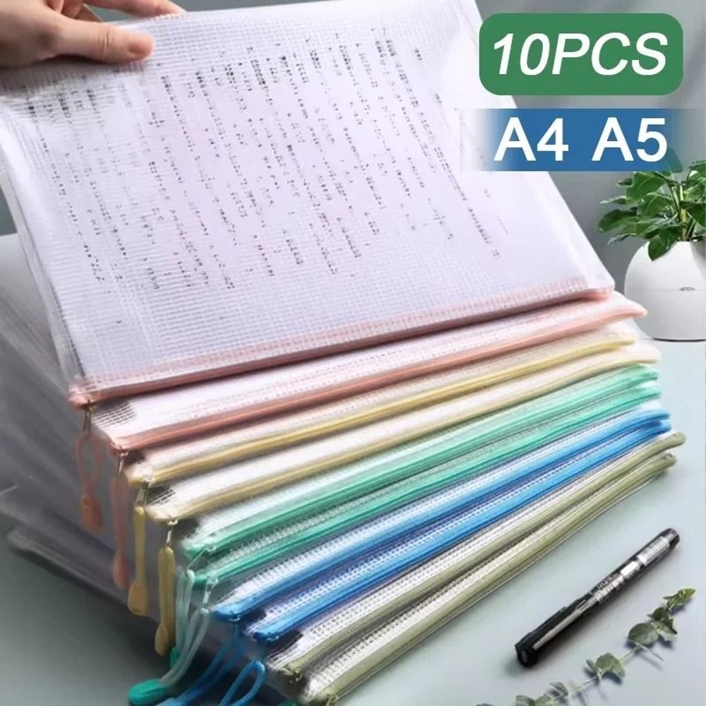 Multipurpose Mesh Zipper Pouch And Document Organizer 0
