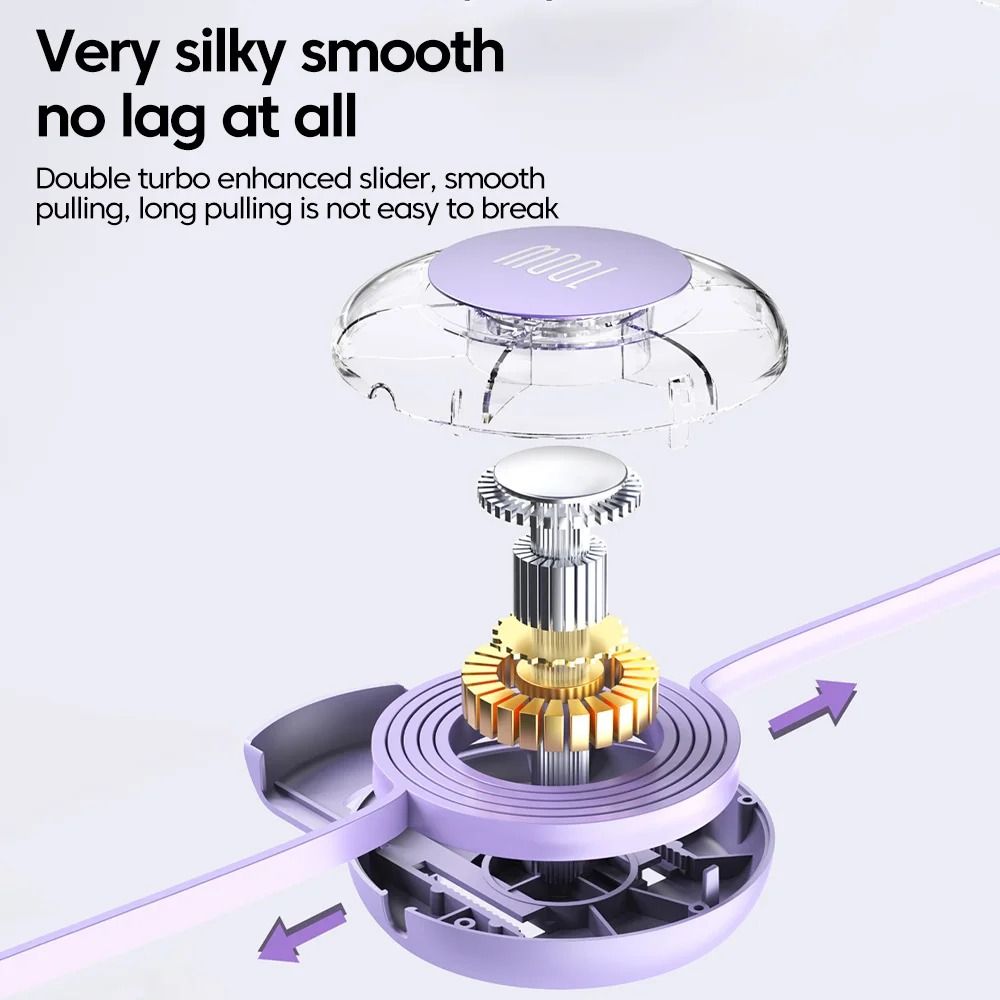 100W PD Retractable USB Type C To Type C Fast Charging Cable 2