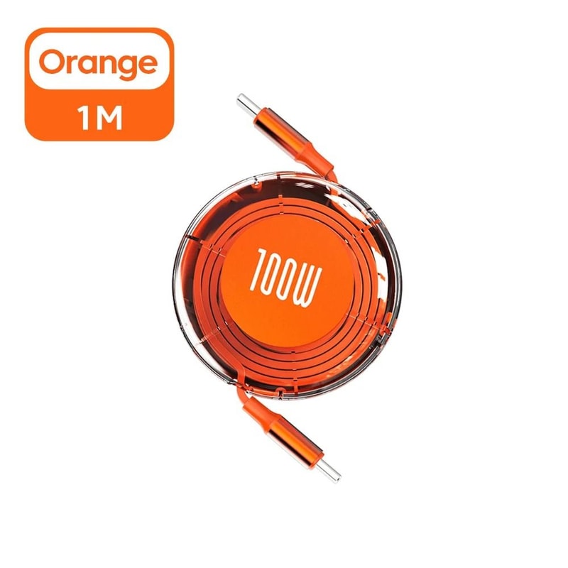 100W PD Retractable USB Type C To Type C Fast Charging Cable 7