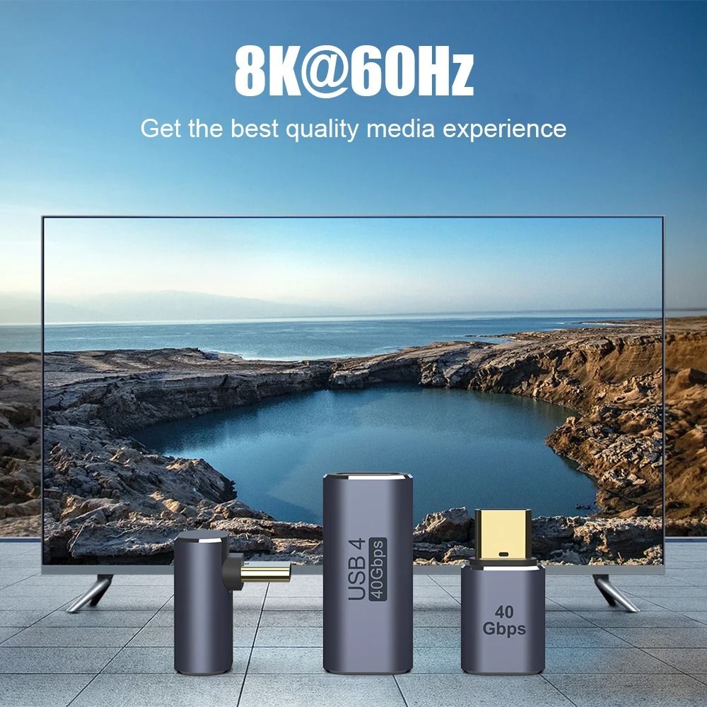 90 Degree USB 40 40Gbps Type C OTG Adapter 3