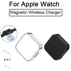 portable dual port wireless charger for apple watch