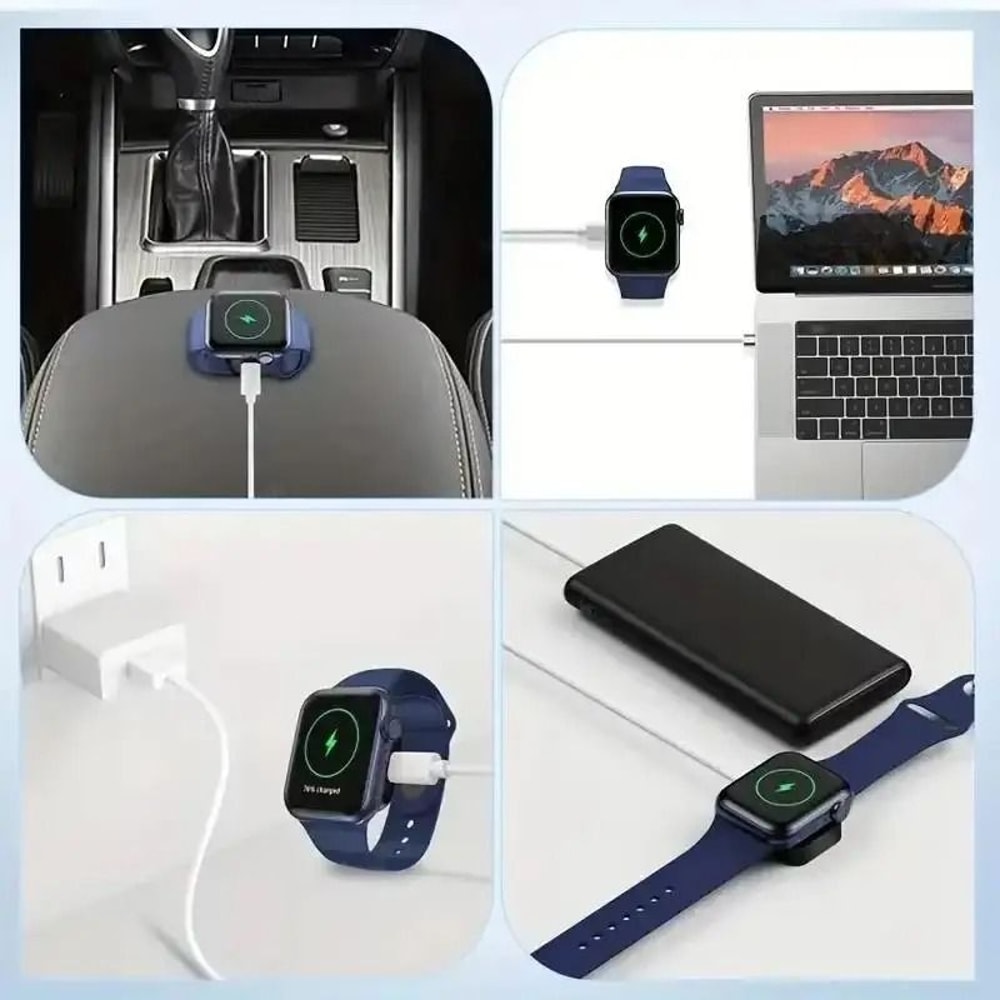 Portable Dual Port Wireless Charger For Apple Watch 3