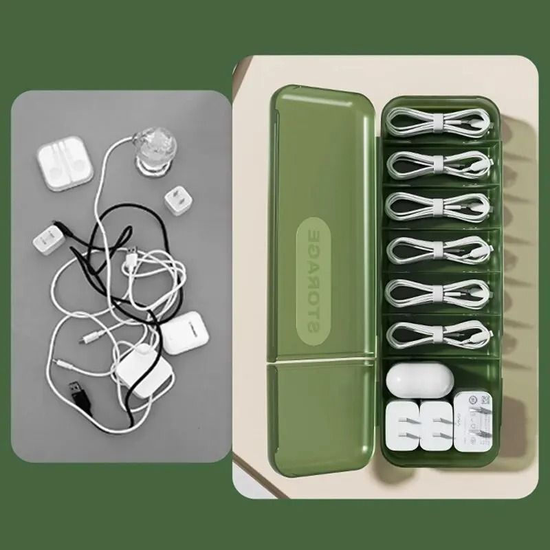 7 Compartment Desktop Cable And Charger Organizer Case 2