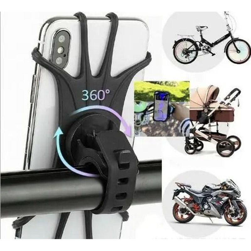 360 Rotatable Silicone Mobile Phone Mount For Bicycles And Motorcycles 1