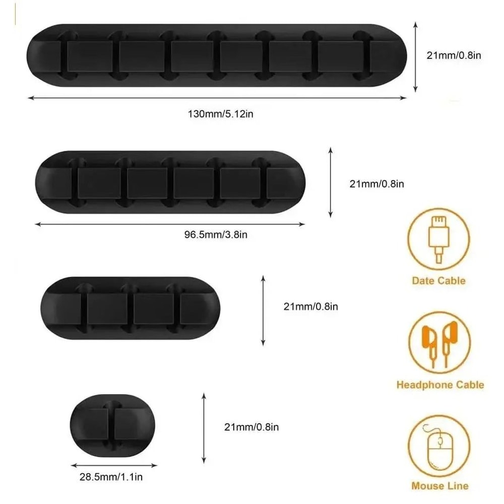 Silicone Desktop Cable Management Clipst 5