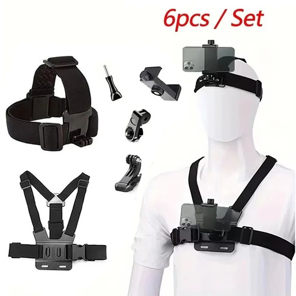 Universal 6 Piece All In One Action Camera And Phone Mount Kit 0