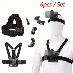 universal 6 piece all in one action camera and phone mount kit