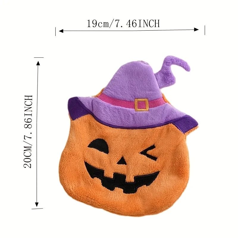 Halloween Cute Pumpkin Coral Velvet Hanging Hand Towel 2