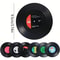6 Piece Retro Vinyl Record Coaster Set With Storage Rack 3