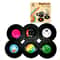 6 Piece Retro Vinyl Record Coaster Set With Storage Rack 6