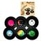 6 Piece Retro Vinyl Record Coaster Set With Storage Rack 6