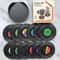6 Piece Retro Vinyl Record Coaster Set With Storage Rack 7