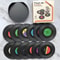 6 Piece Retro Vinyl Record Coaster Set With Storage Rack 7