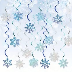 24 piece frozen style snowflake vortex decorations